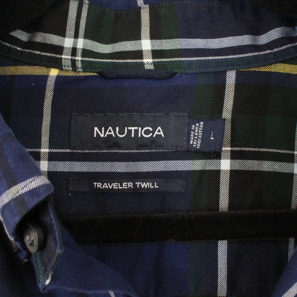 NAUTICA Plaid Long Sleeve Button Down Shirt Size L - Picture 7 of 9